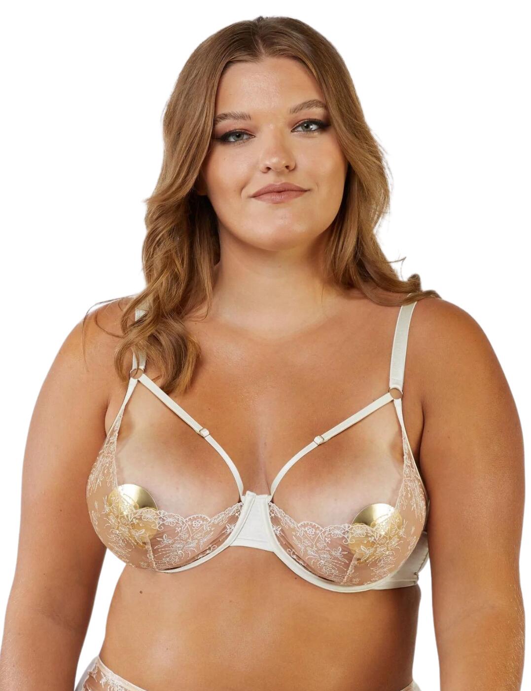 Playful Promises Cassia Quarter Cup Bra PPQ3212 Erotic Open Cup Sheer Mesh Bras - Picture 11 of 13