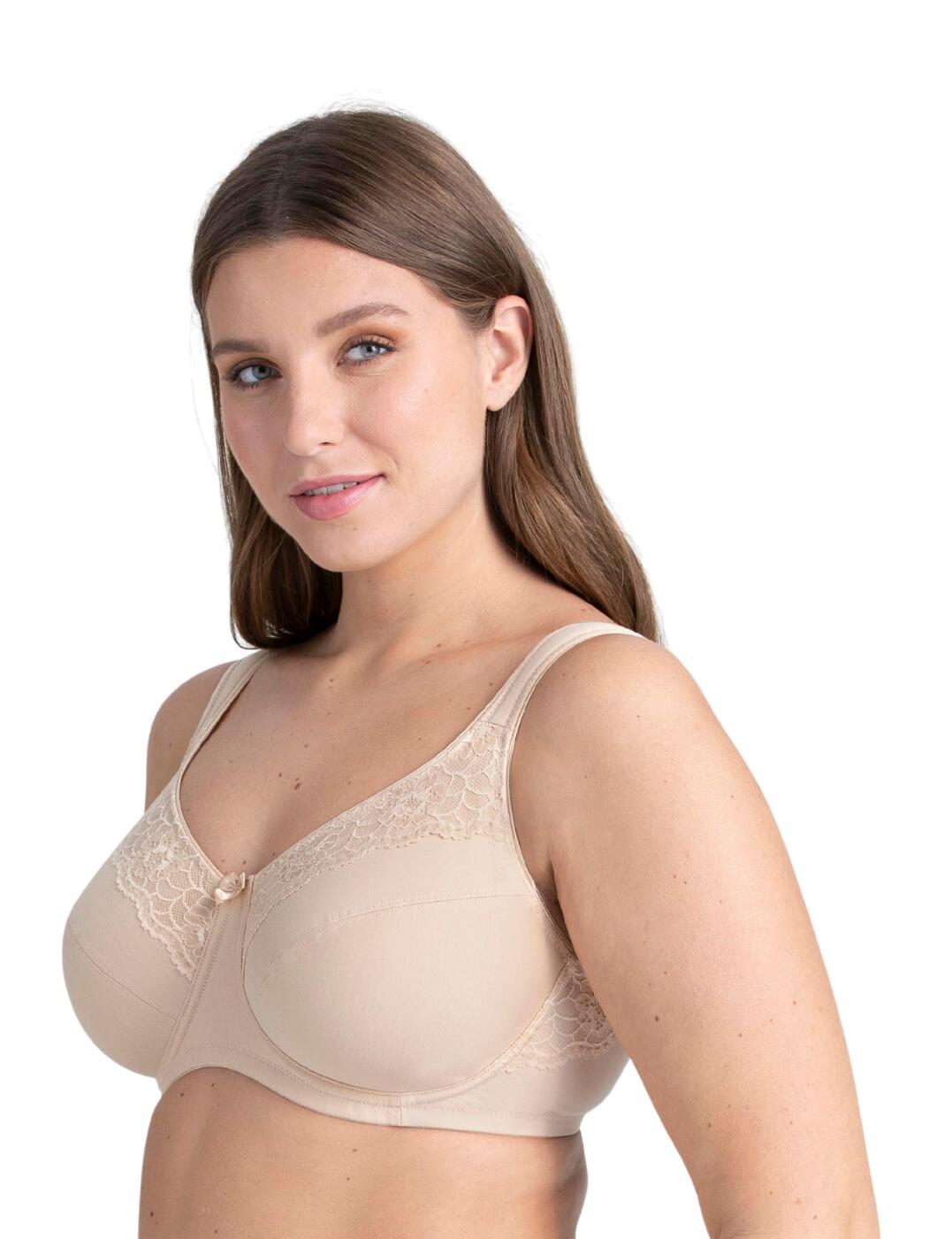 Miss Mary of Sweden Cotton Now Bra Minimiser Full Cup Womens Lingerie 2472 - Picture 3 of 7