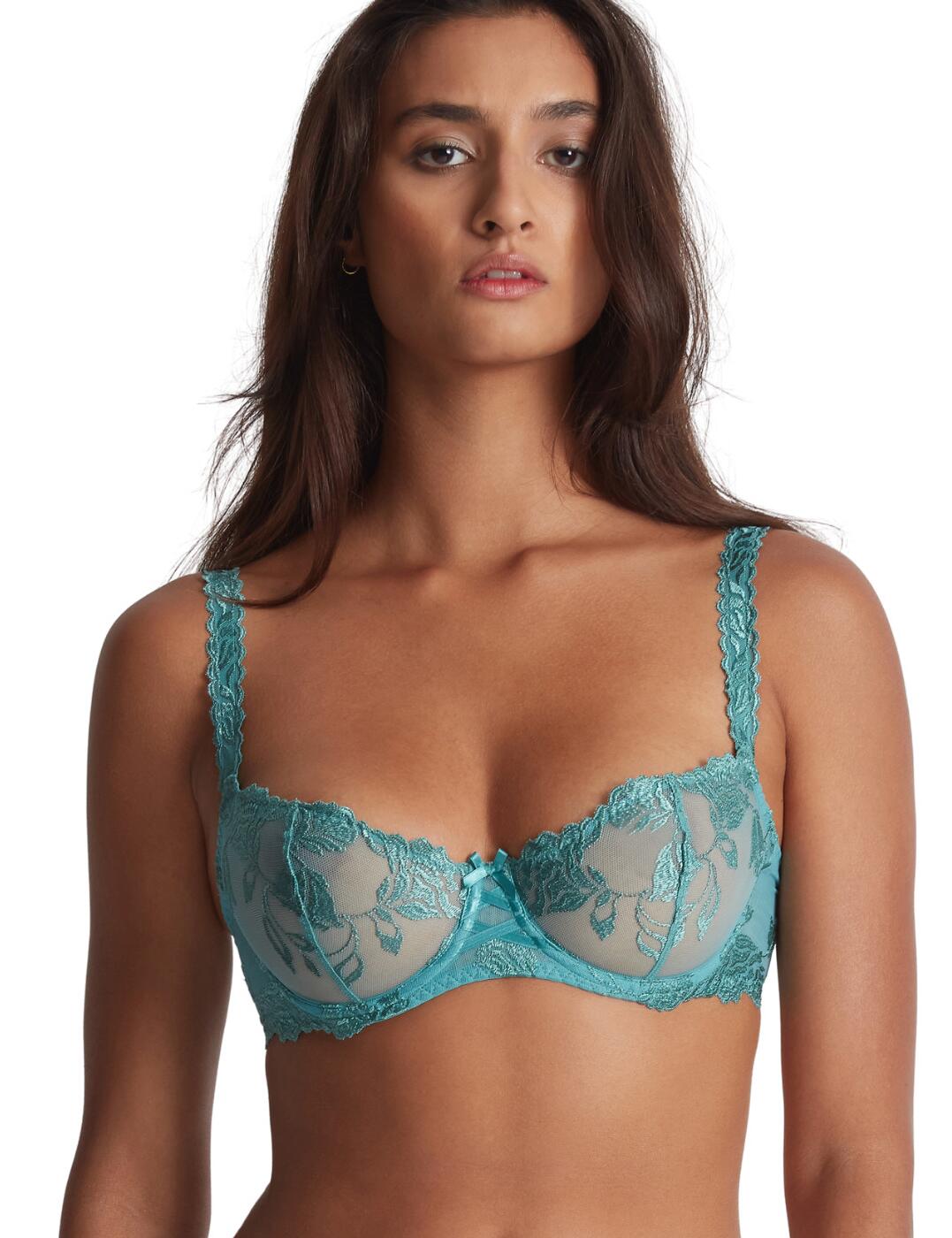 32B Aubade Softessence Bra Half Cup Underwired Sheer Luxury Lingerie TMF14