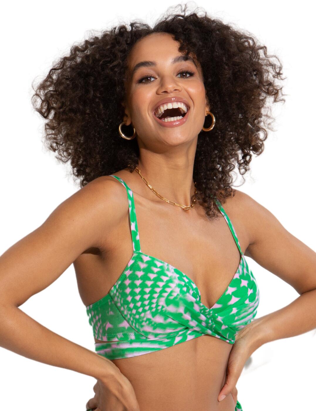 32D Pour Moi Portofino Bikini Top Lightly Padded Underwired Tie Wrap Swimwear