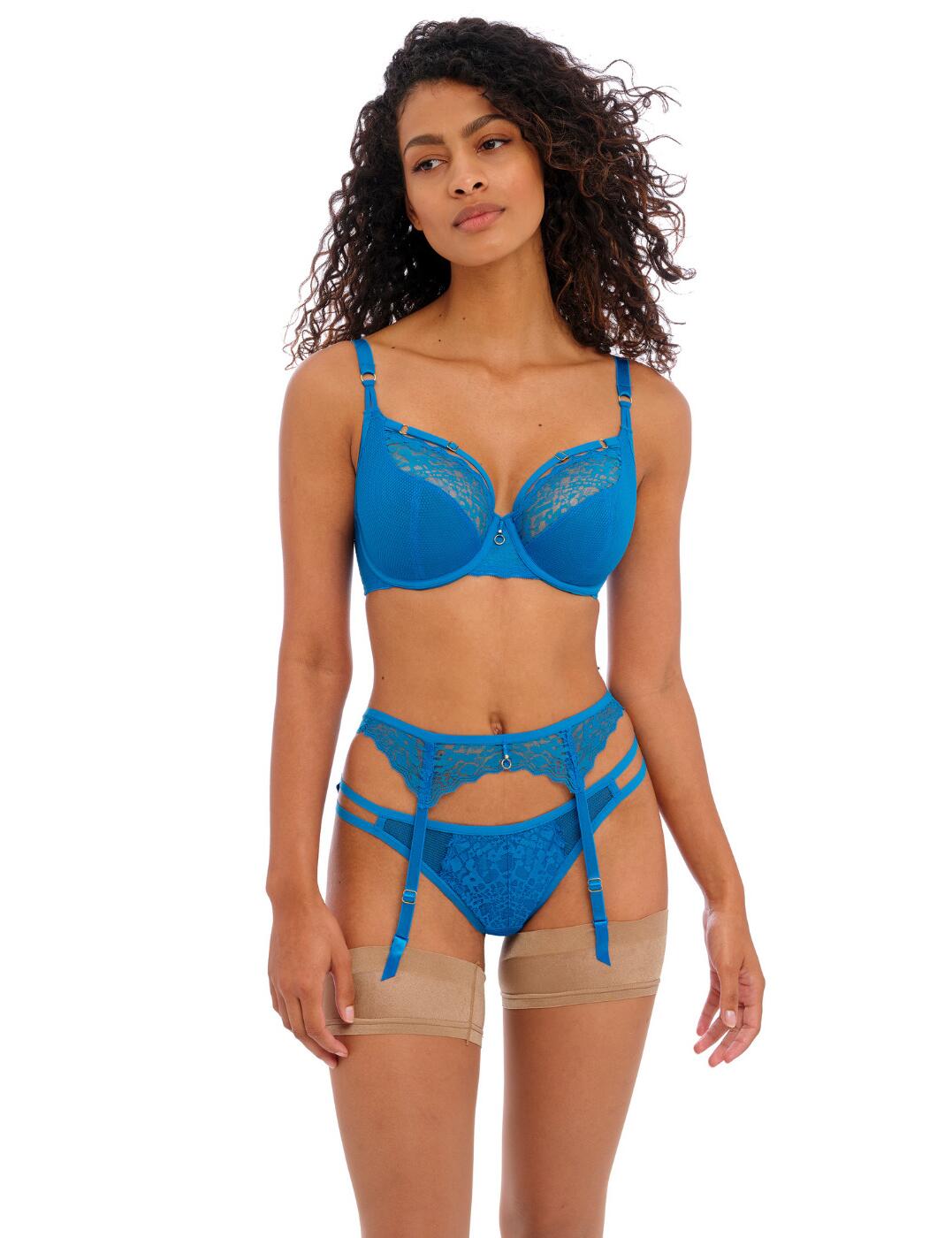 Freya Temptress Suspender Belt Womens Sexy Semi-Sheer Lace Lingerie 400191 - Picture 14 of 21