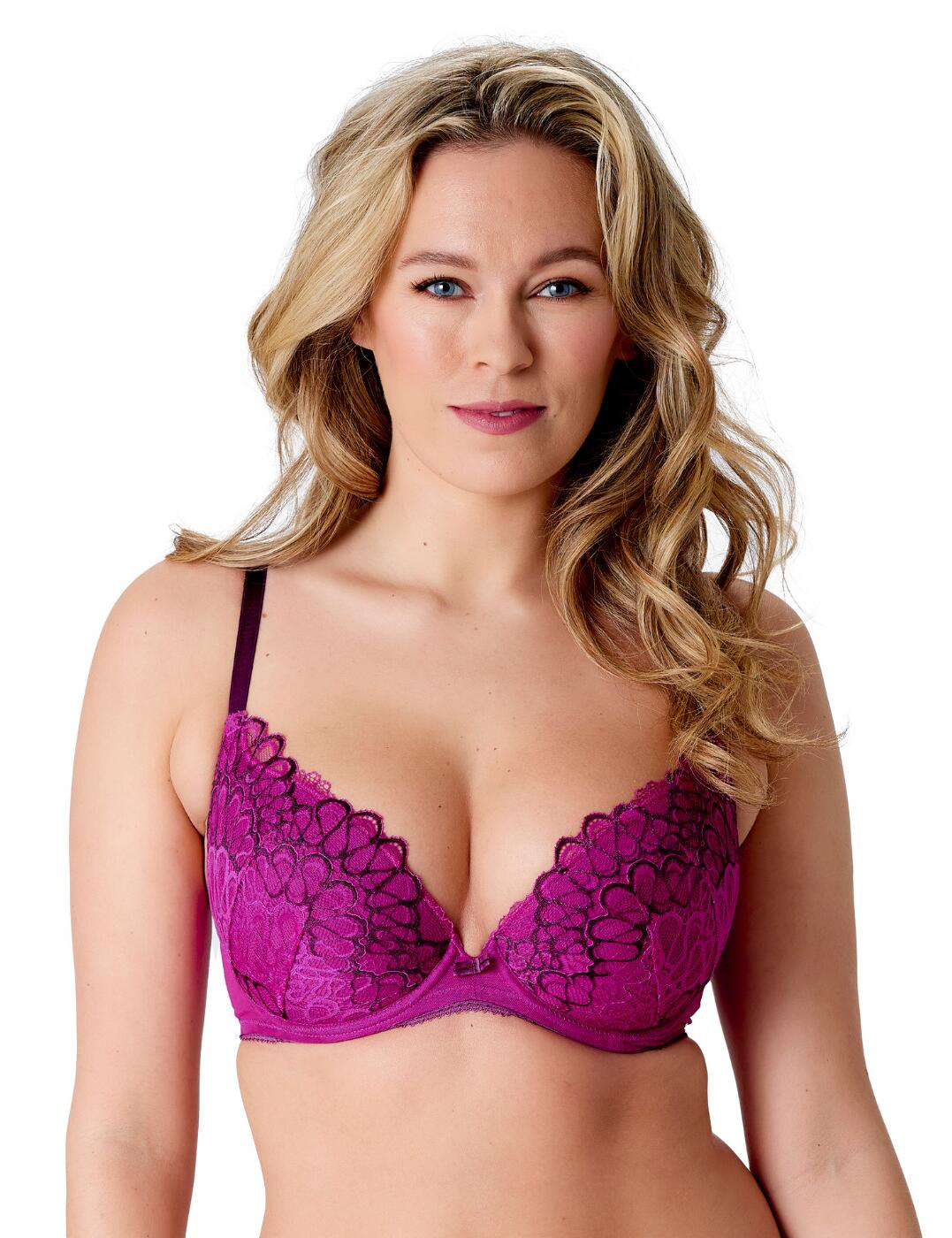 Gossard Swirl Bra Padded Sexy Deep Plunge Stretch Lace Womens Bras 17801 - Picture 8 of 16