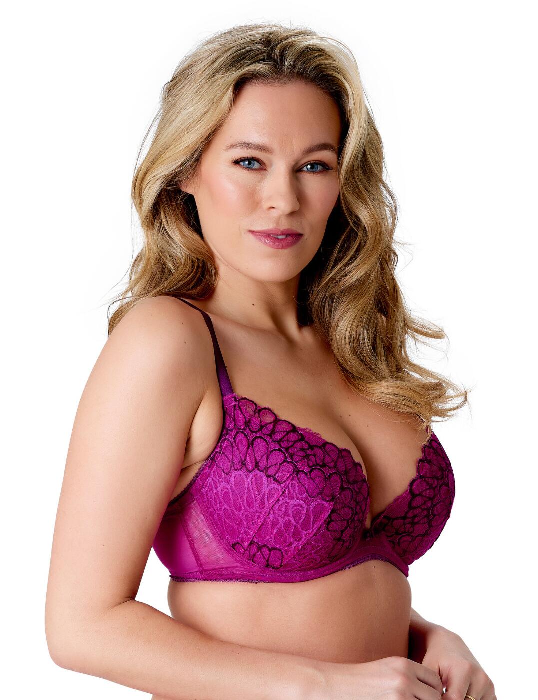 Gossard Swirl Bra Padded Sexy Deep Plunge Stretch Lace Womens Bras 17801 - Picture 10 of 16