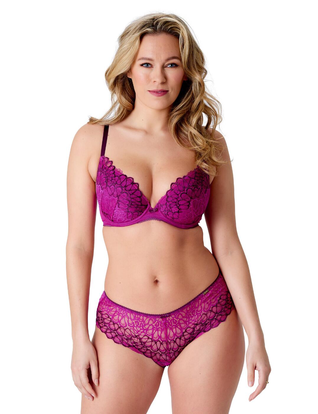 Gossard Swirl Bra Padded Sexy Deep Plunge Stretch Lace Womens Bras 17801 - Picture 14 of 16