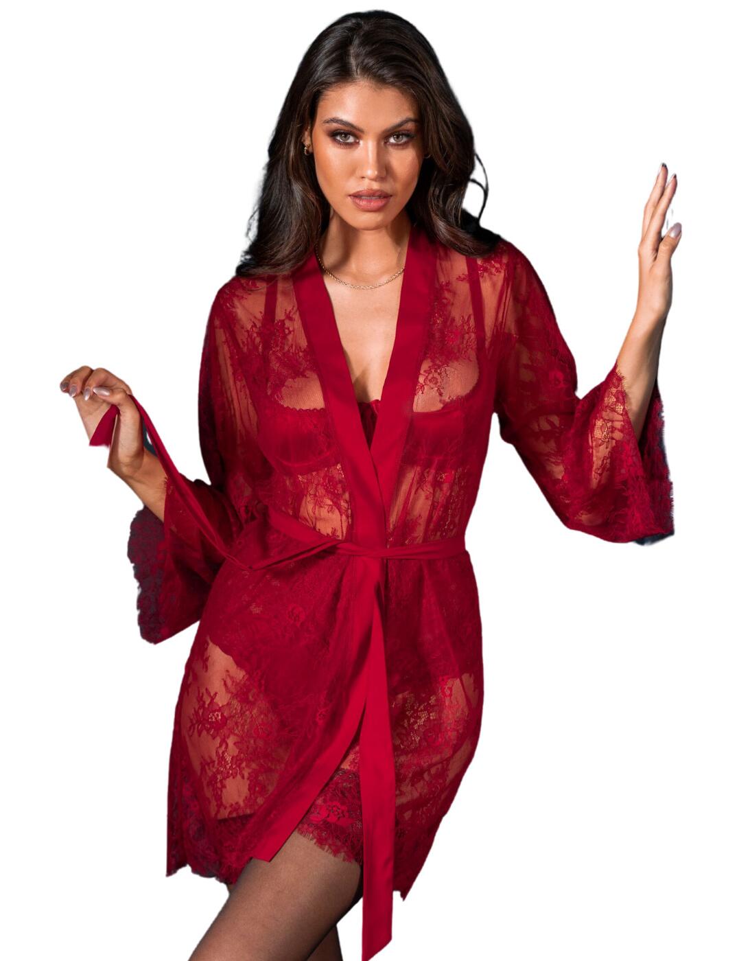 Pour Moi For Your Eyes Only Gown Robe Lace Elegant Womens Sexy Nightwear 19895 - Picture 7 of 12