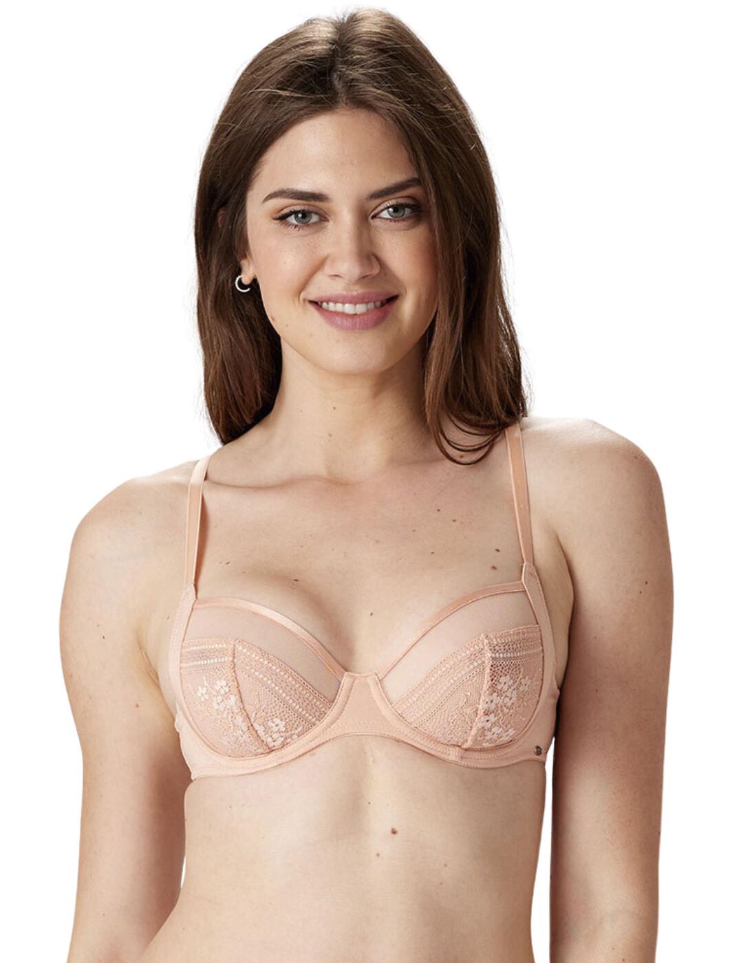 32E Pretty Polly Botanical Lace Balconette Bra Underwired Non Padded Lingerie