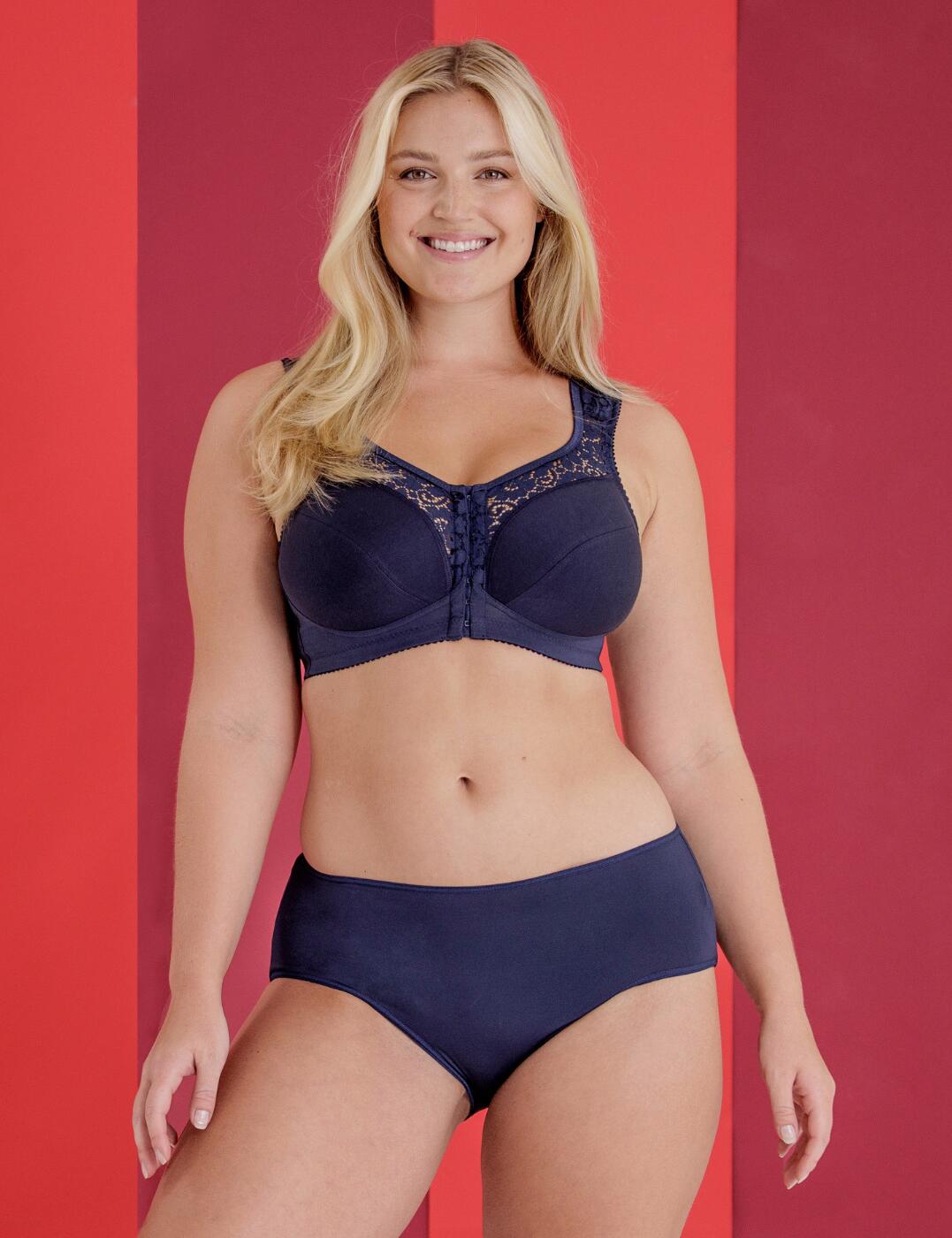 Miss Mary of Sweden Cotton Lace Bra Front Fastening Womens Lingerie 2158 - Picture 9 of 12