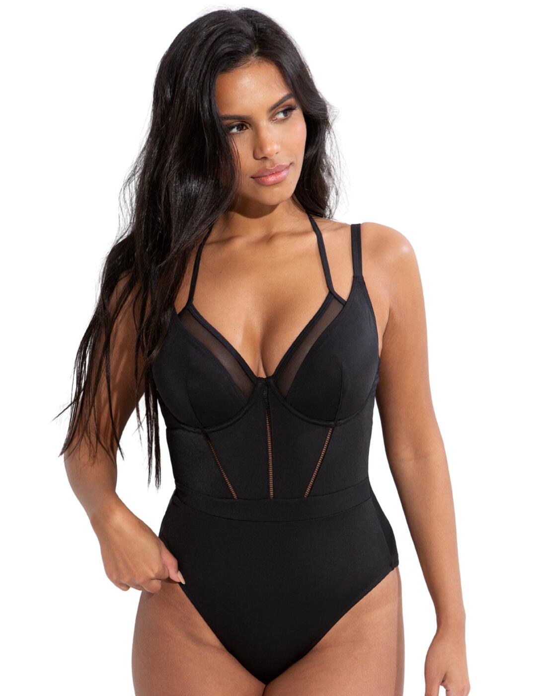 Pour Moi Sydney Swimsuit Double Strap Underwired Padded Womens Swimwear 31524