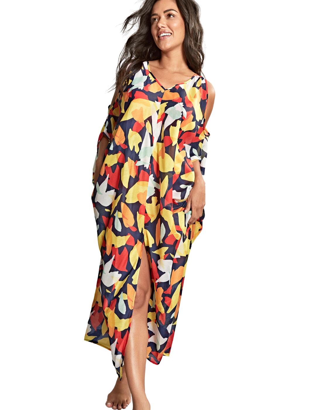 L - 14 Panache Amalfi Tammy Kaftan Long Beach Cover Up Swimwear SW1768