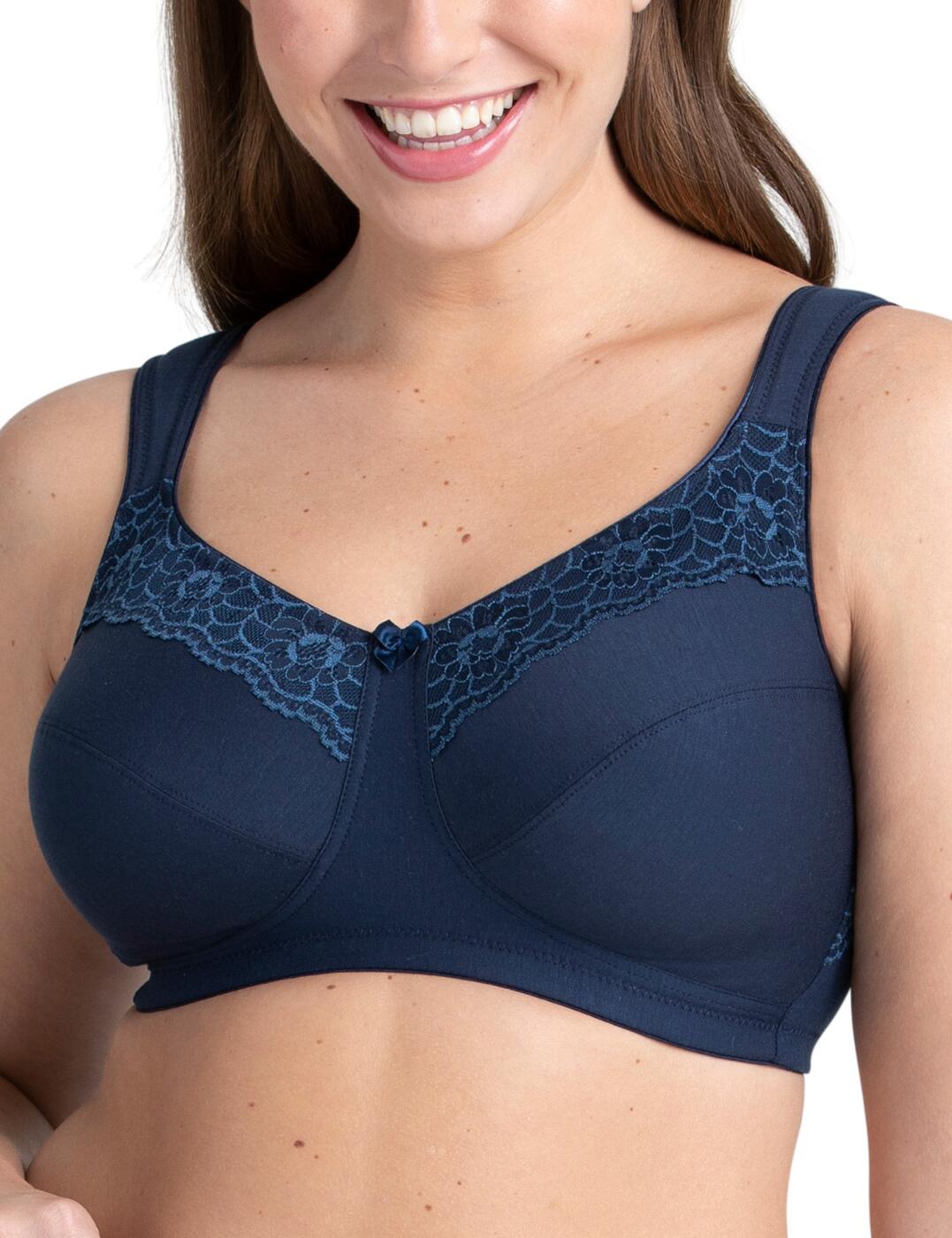 Miss Mary Of Sweden Minimiser Bra Supportive 71% Cotton Wireless Bras 2473 - Picture 7 of 9