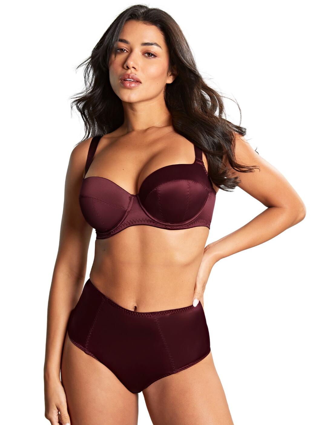 Panache Grace Balcony Bra Padded Underwired Satin Womens Lingerie 11071 Red - Picture 21 of 48