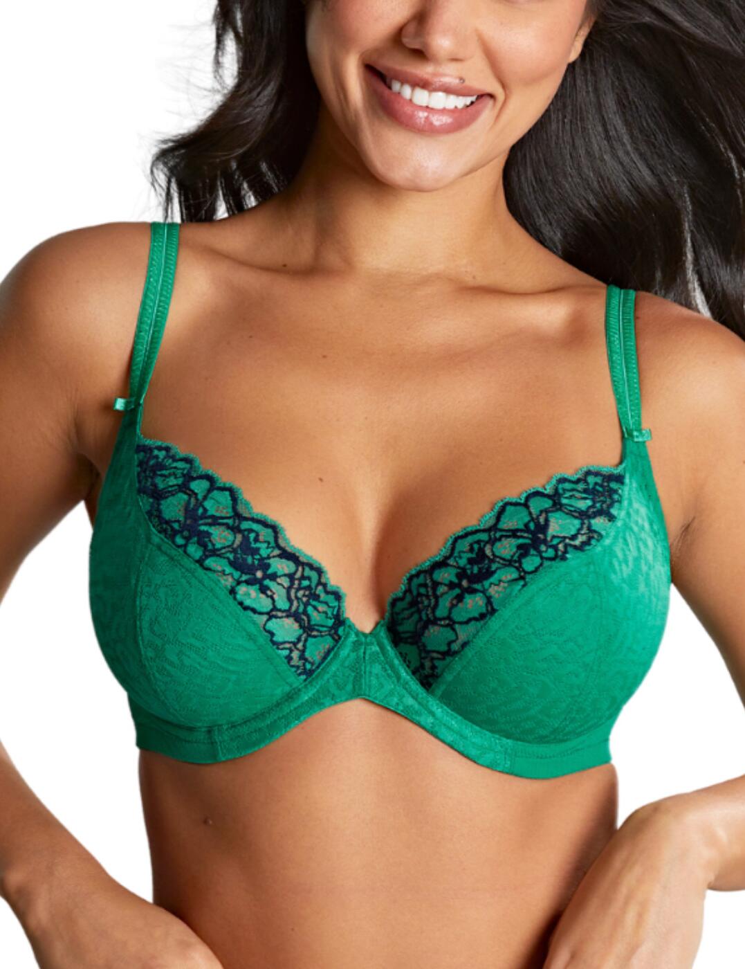 Panache Envy Plunge Bra Underwired Non-Padded Supportive 7286 Emerald Leopard - Picture 29 of 48