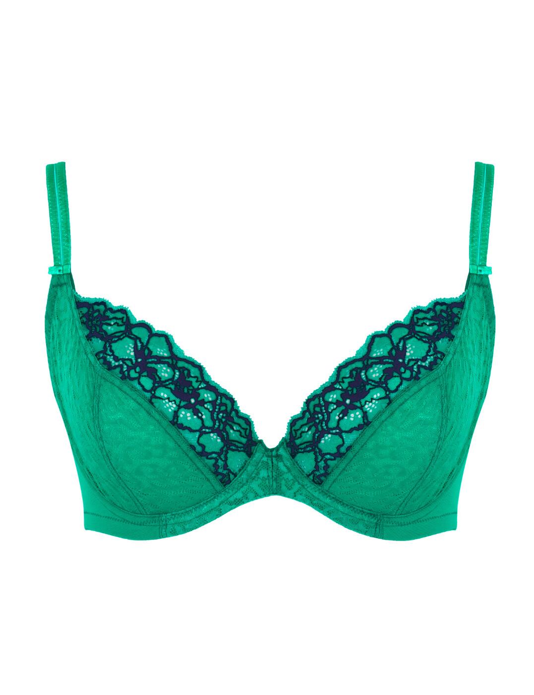 Panache Envy Plunge Bra Underwired Non-Padded Supportive 7286 Emerald Leopard - Picture 36 of 48