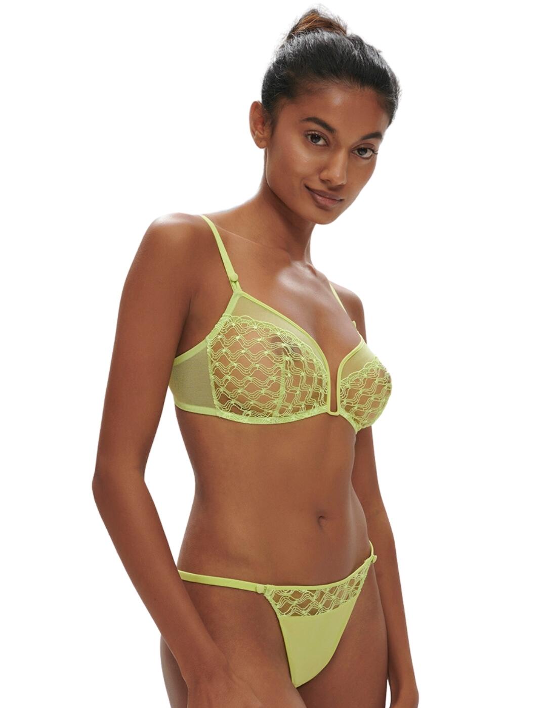 Simone Perele Rose Brief Tanga Low Rise Womens Luxury Knickers 1D5710 Lime - Picture 21 of 28