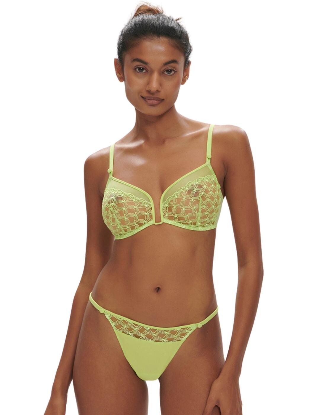 Simone Perele Rose Brief Tanga Low Rise Womens Luxury Knickers 1D5710 Lime - Picture 26 of 28