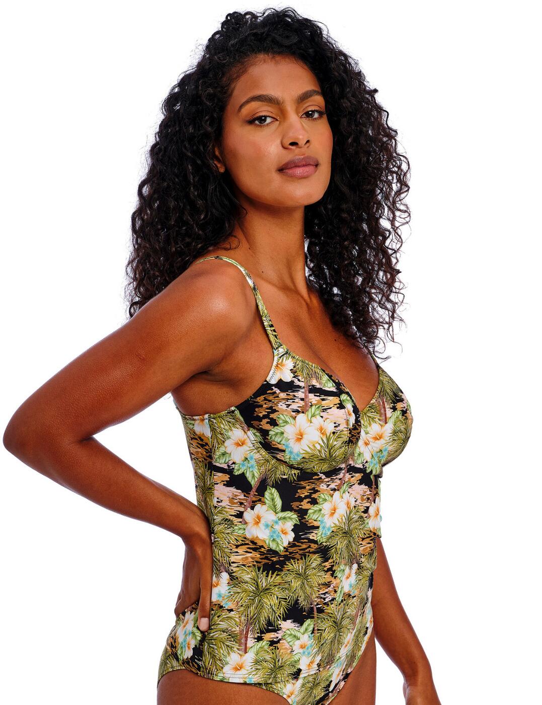 Freya Bahama Shores Tankini Top Underwired Plunge Womens Swimwear 205856 Black - Picture 17 of 63