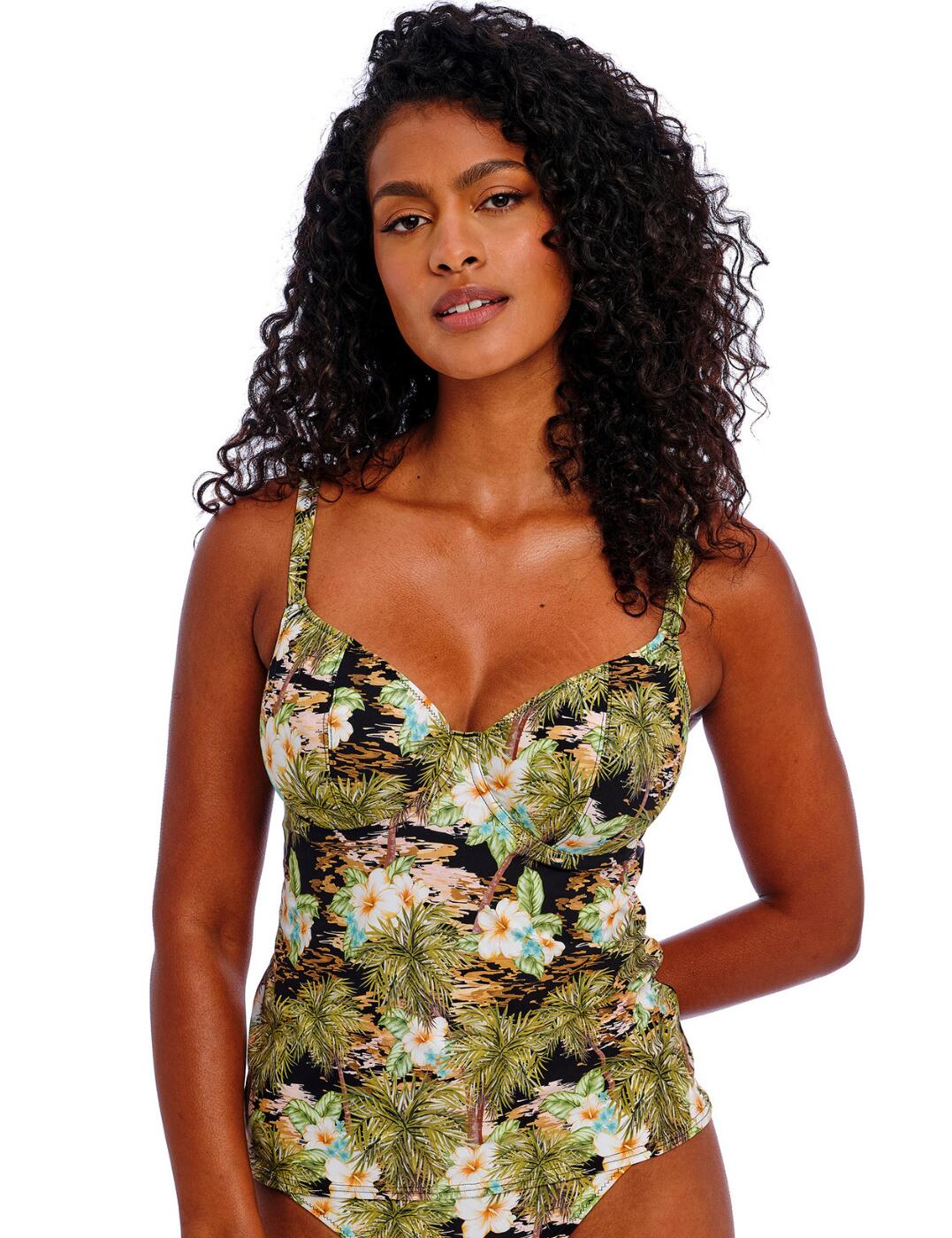 Freya Bahama Shores Tankini Top Underwired Plunge Womens Swimwear 205856 Black - Picture 22 of 63
