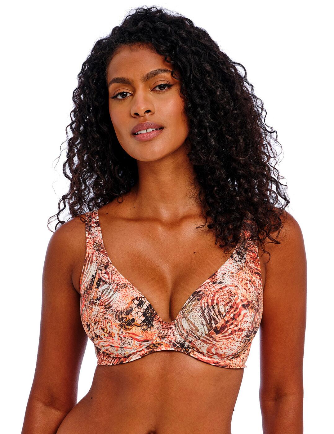 Freya Desert Cat Bikini Top High Apex Flattering Womens Swimwear 205913 Sunset - Picture 33 of 80