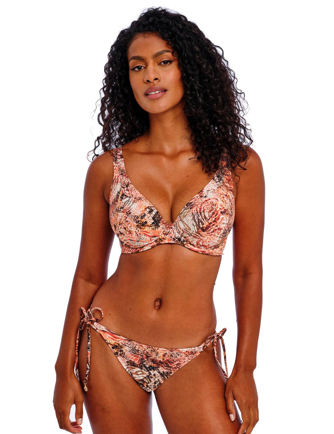 Freya Desert Cat Bikini Top High Apex Flattering Womens Swimwear 205913 Sunset - Picture 37 of 80