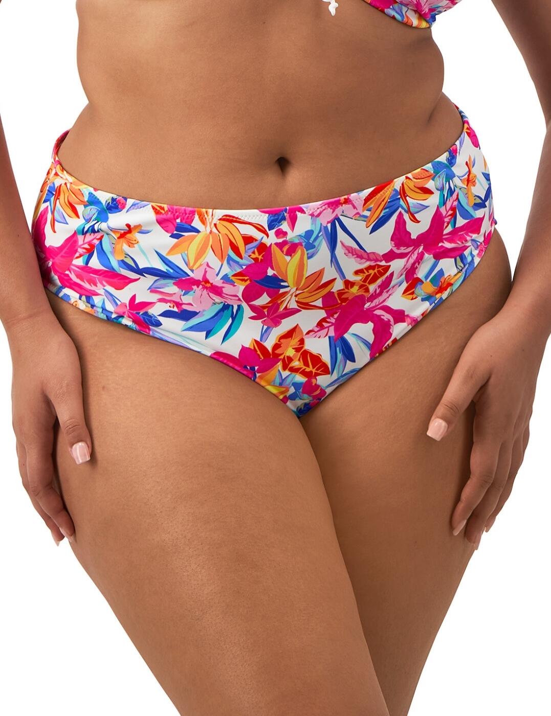 Elomi Savaneta Bikini Brief Mid-Rise Curvy Womens Swimwear 801372 White