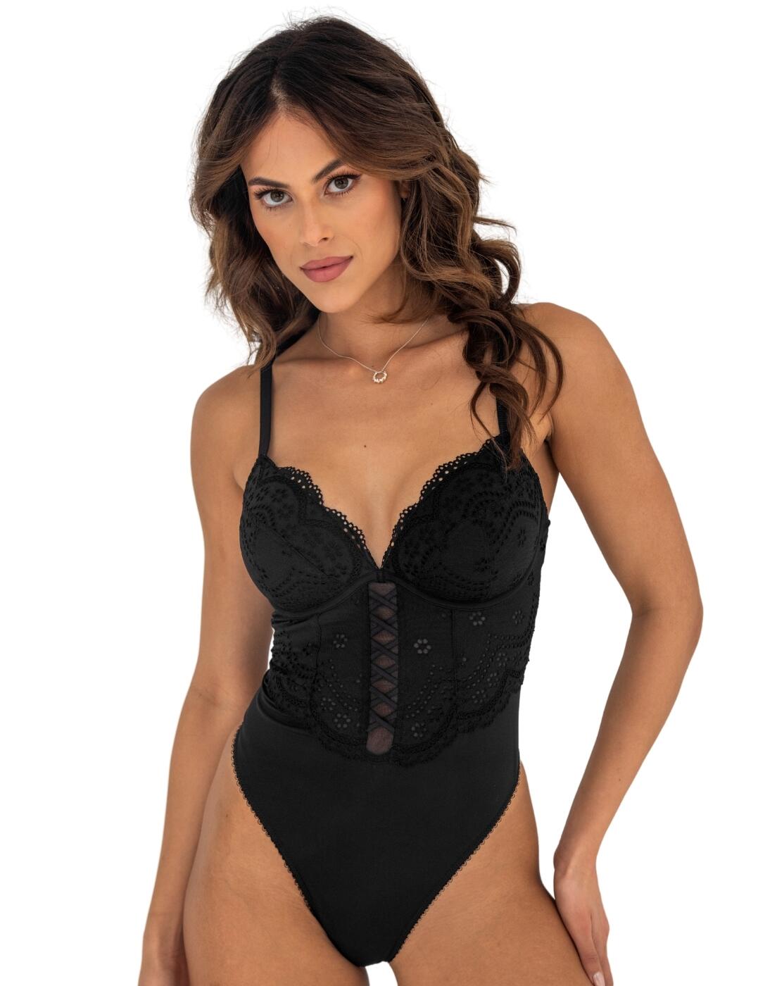 Pour Moi Swoon Plunge Bodysuit Underwired Lightly Padded Womens Body 26200 - Picture 2 of 17