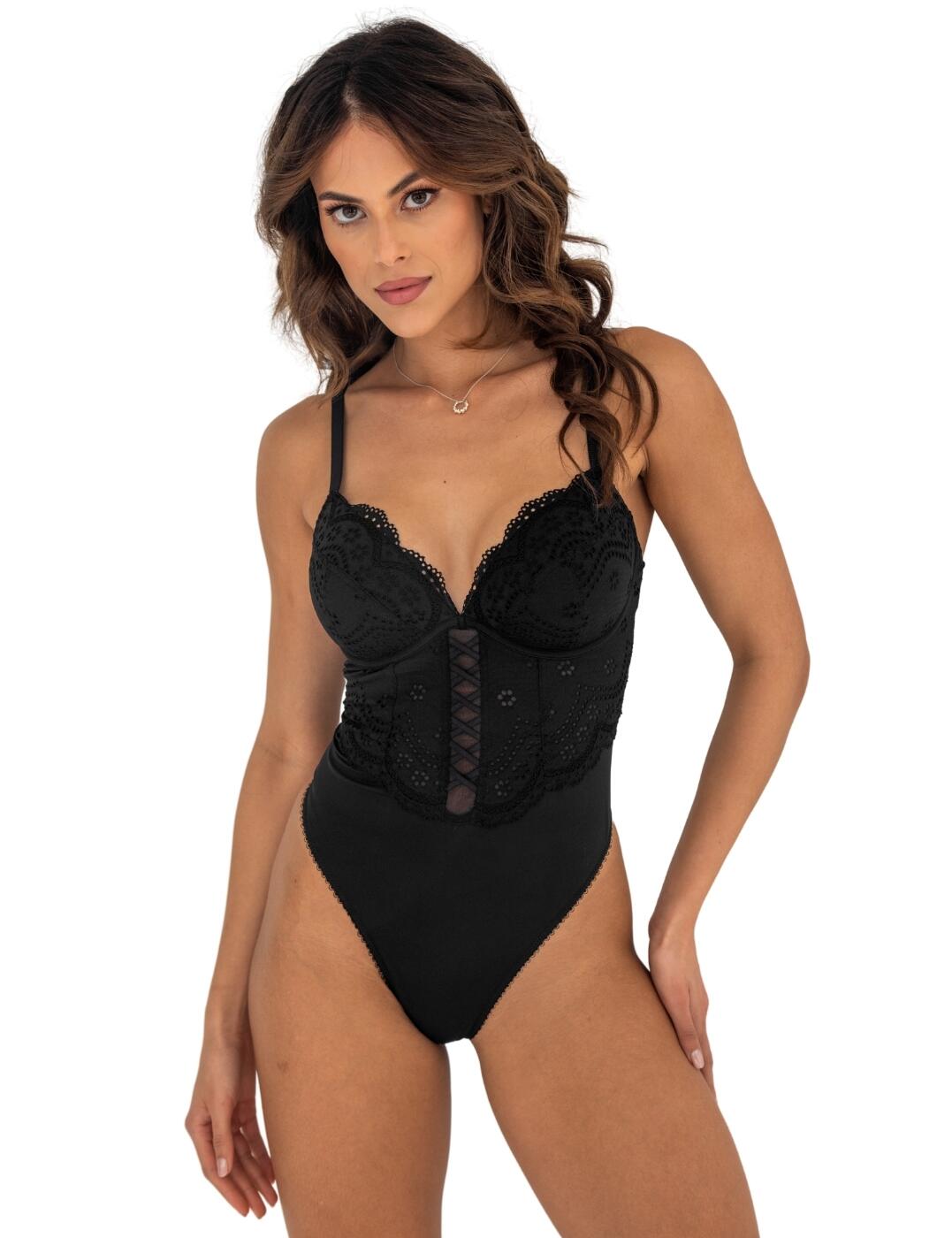 Pour Moi Swoon Plunge Bodysuit Underwired Lightly Padded Womens Body 26200 - Picture 10 of 17