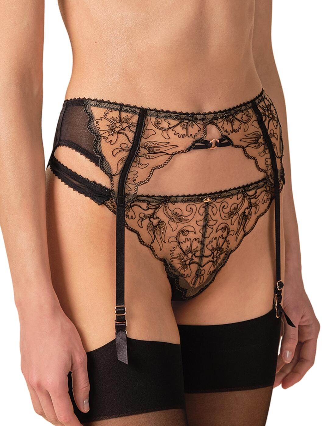 Gossard VIP Fleur De Nuit Suspender Womens Embroidered Sexy Lingerie 21902 - Picture 21 of 27