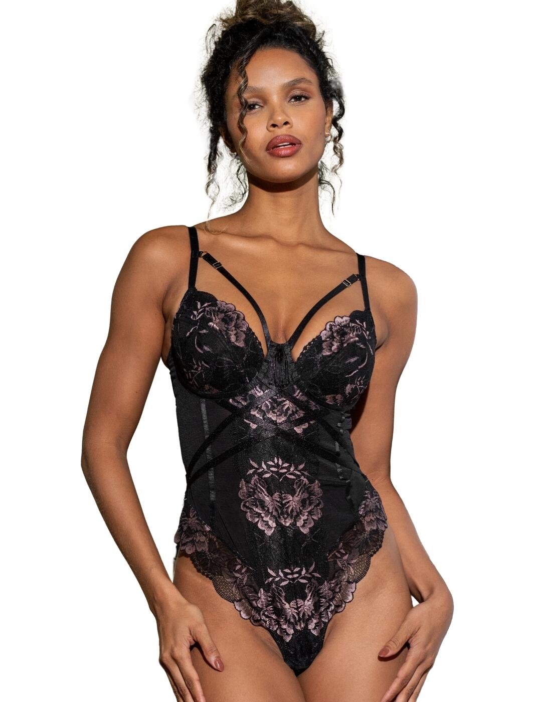 Pour Moi After Hours Bodysuit Underwired Womens Seductive Lace Lingerie 27505 - Picture 9 of 20