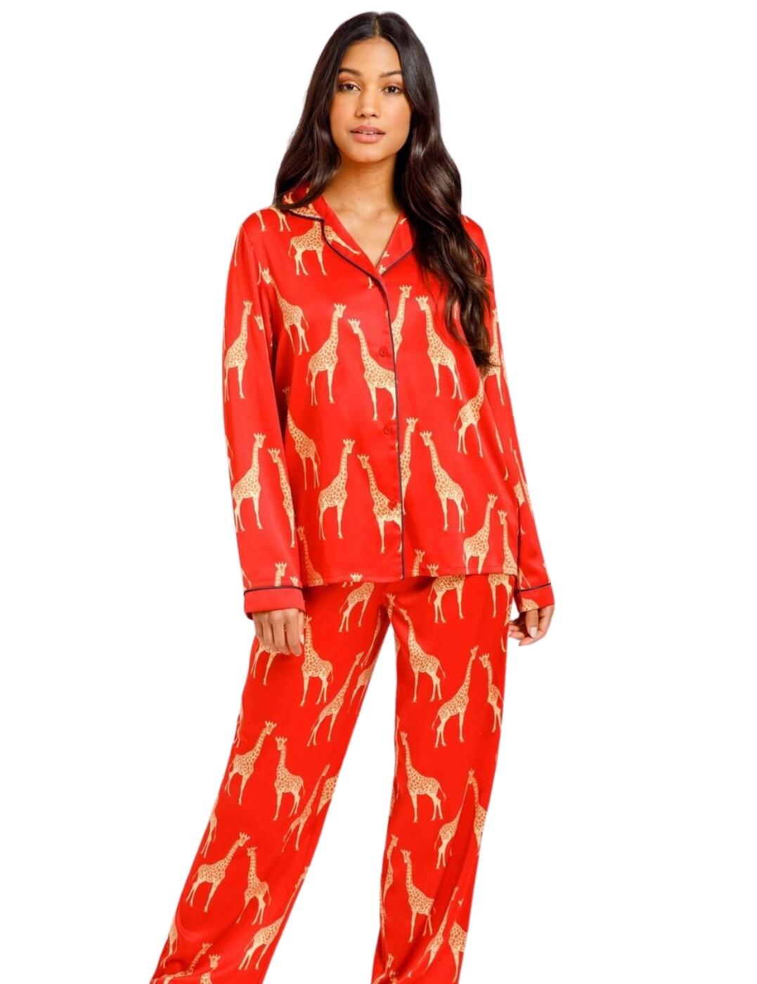 Chelsea Peers Satin Pyjama Set Long Length Soft Womens Nightwear CW9004RGRA - Picture 5 of 20