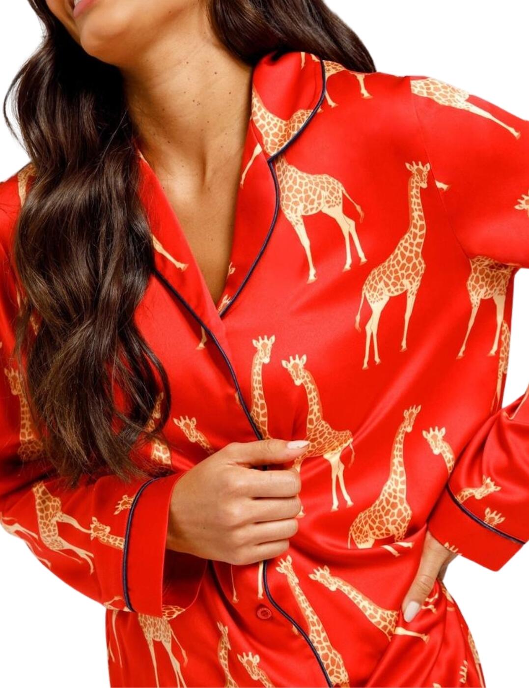 Chelsea Peers Satin Pyjama Set Long Length Soft Womens Nightwear CW9004RGRA - Picture 12 of 20