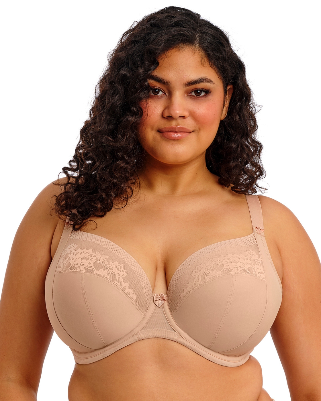 Elomi Nerina Bra Plunge Underwired Lifting Lace Bow Womens Lingerie 302734