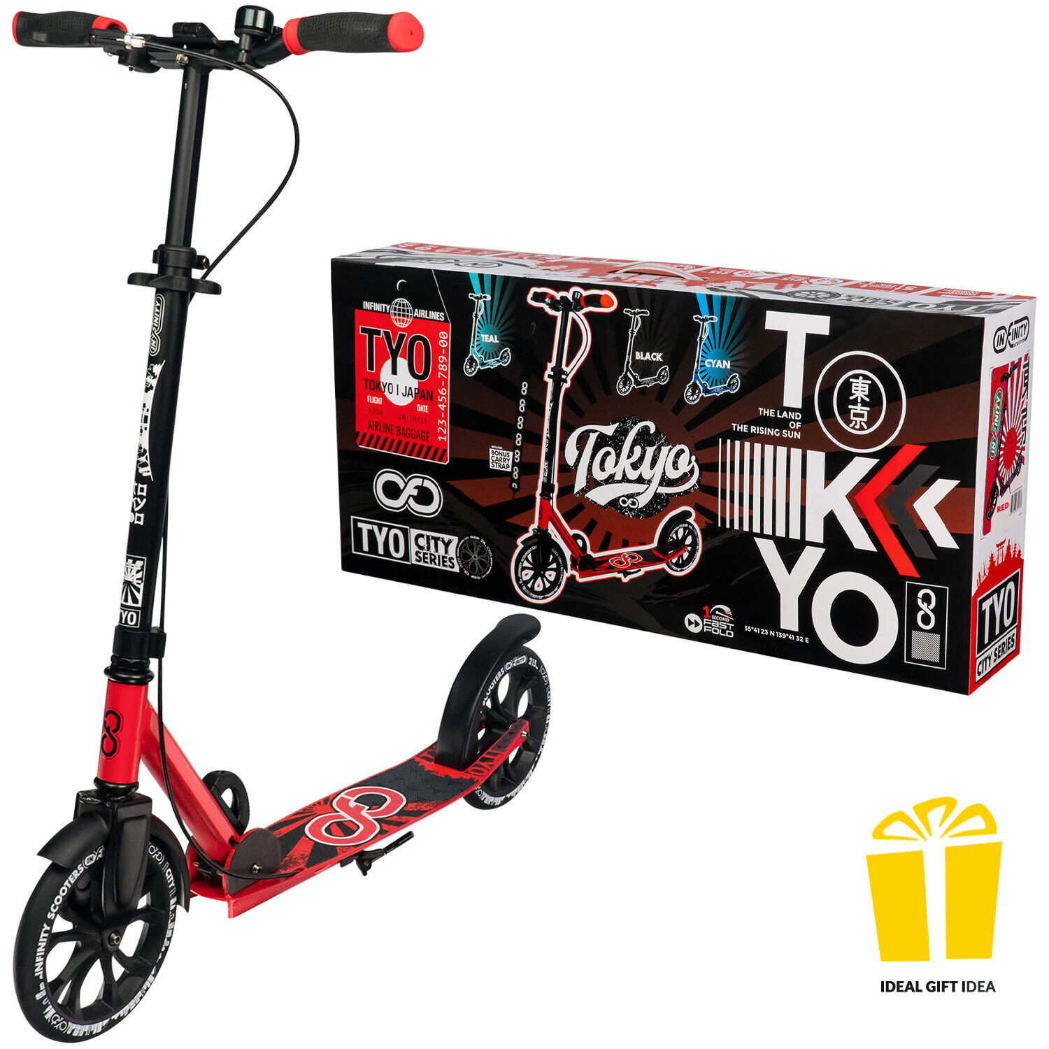 infinity TYO Tokyo City Scooter - Hand Brake BIG Wheel Adult Child Kick Push - Picture 14 of 31