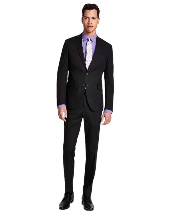 ベスト付　美品　 DKNY ３ピーススーツ L/XL/32 ダークネイビー Dkny Mens Modern fit 3 Piece Vested Suit 44 L / 37 Waist Navy Blue