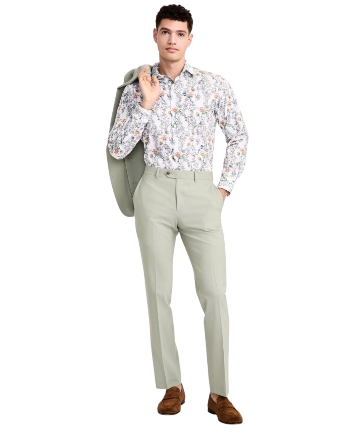 sage green dress pants men Men's Suit Sage Green 3 Piece Checked Tailored Fit Formal Dress