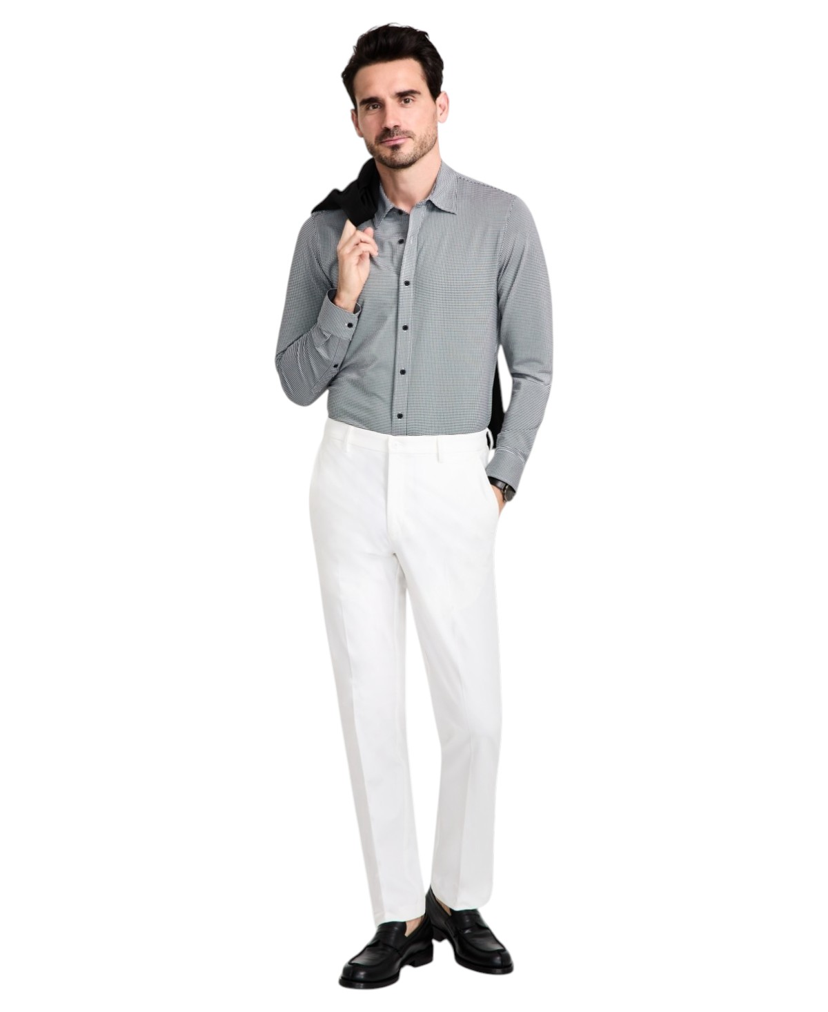 michael kors men's solid classic fit stretch dress pants Michael Kors Men's Classic Fit Cotton Stretch Performance Pants - Navy