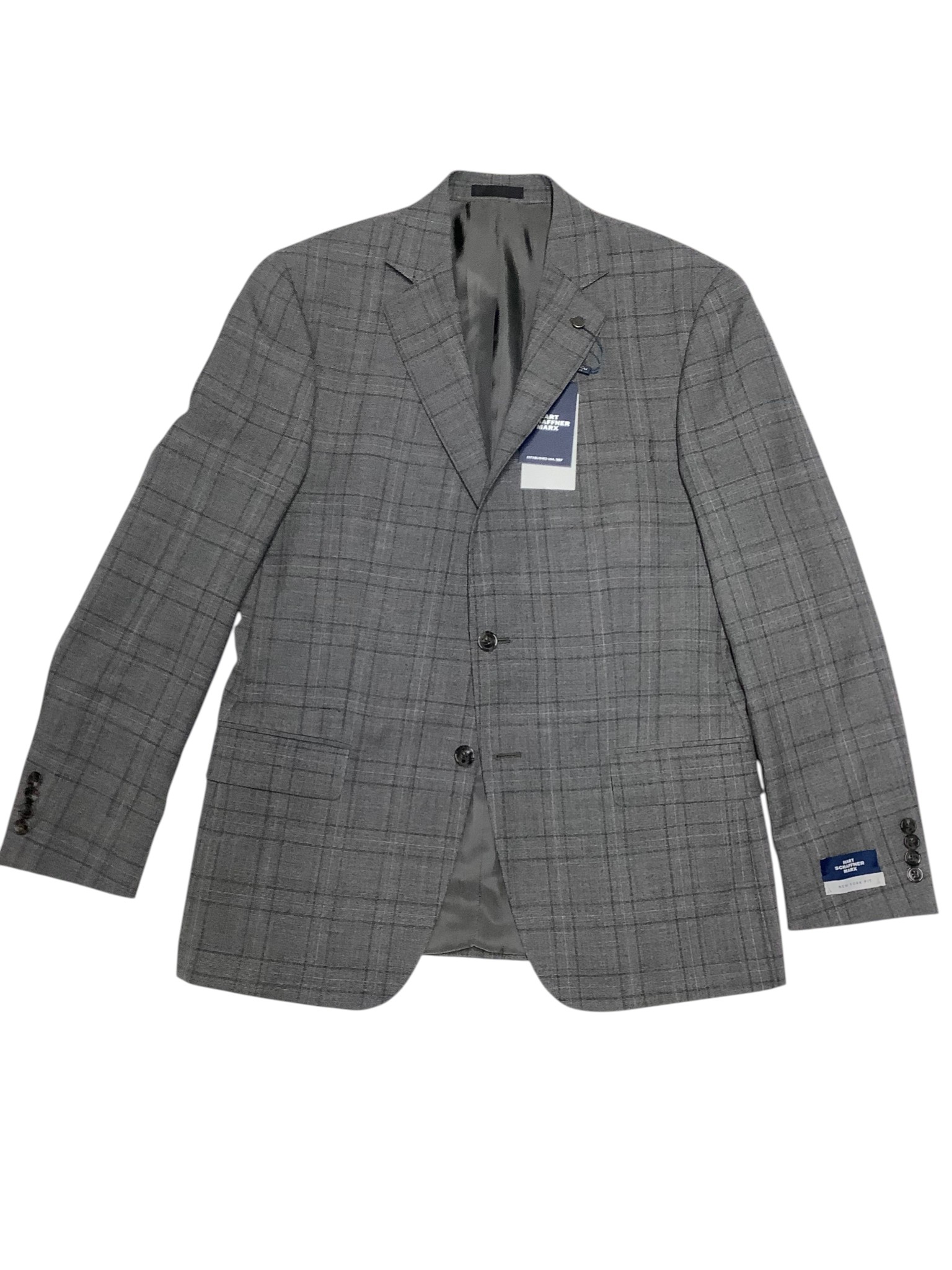 Abito 2 Pezzi Hart Schaffner Marx Uomo 40R &ndash; Lana Blu Navy, Seta E Lino &ndash; Nuovo