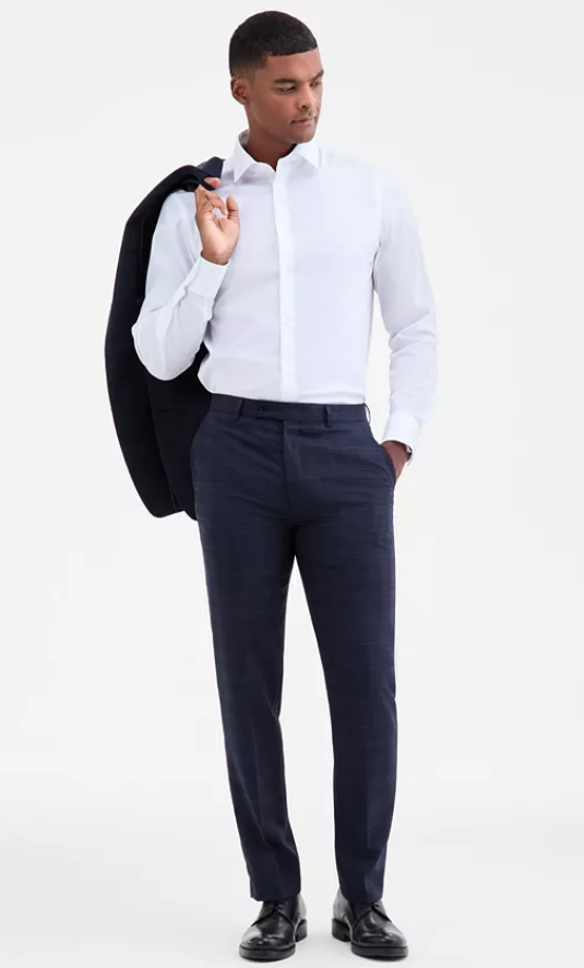 Calvin Klein Mens Slim fit Dress Pants 33 / 30 Navy Blue Plaid Stretch | eBay Calvin Klein Mens Slim fit Dress Pants 33 / 30 Navy Blue Plaid Stretch | eBay