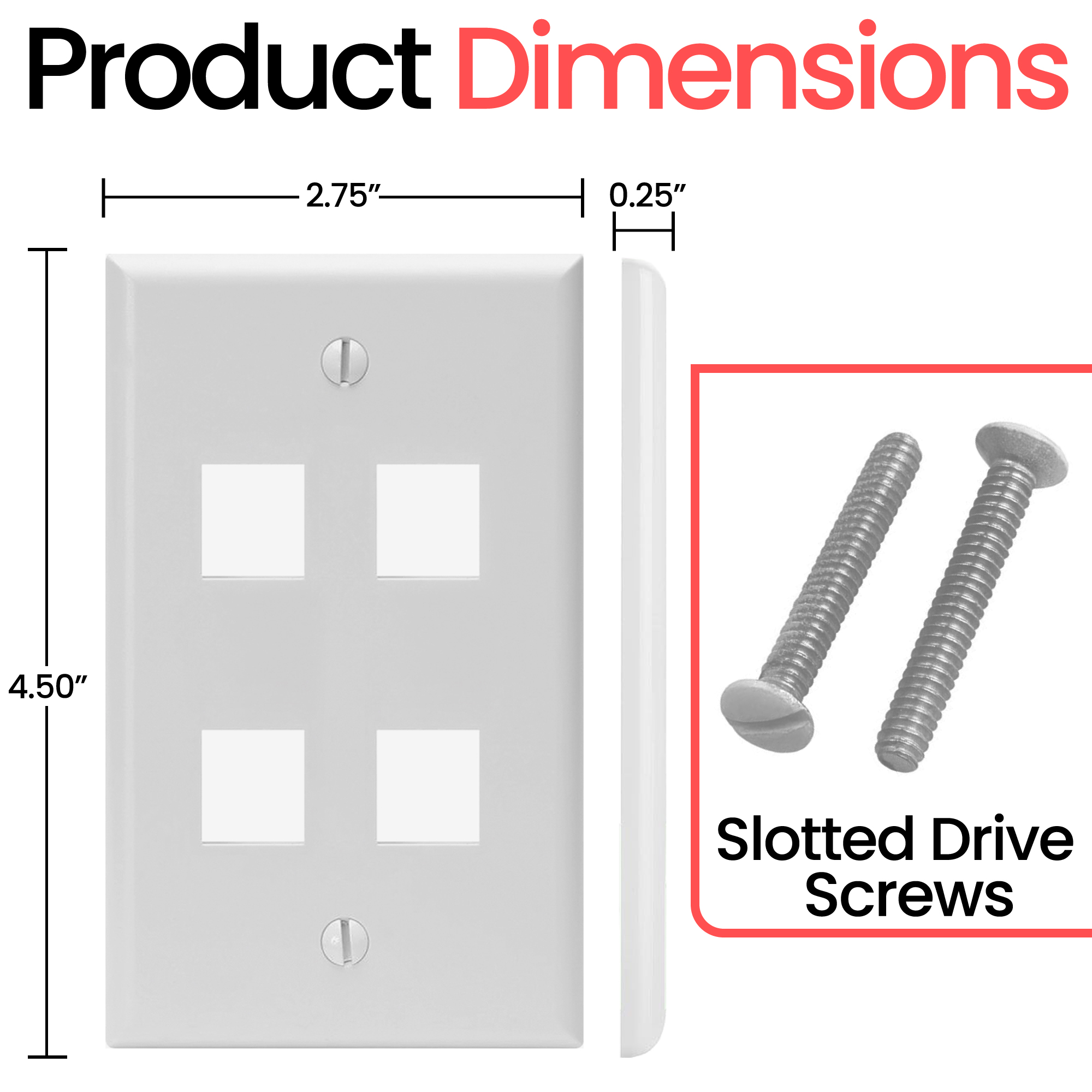 Keystone Wall Plate Jack Insert RJ45 CAT5e CAT6 White Face Plate LOT - Afbeelding 25 van 93
