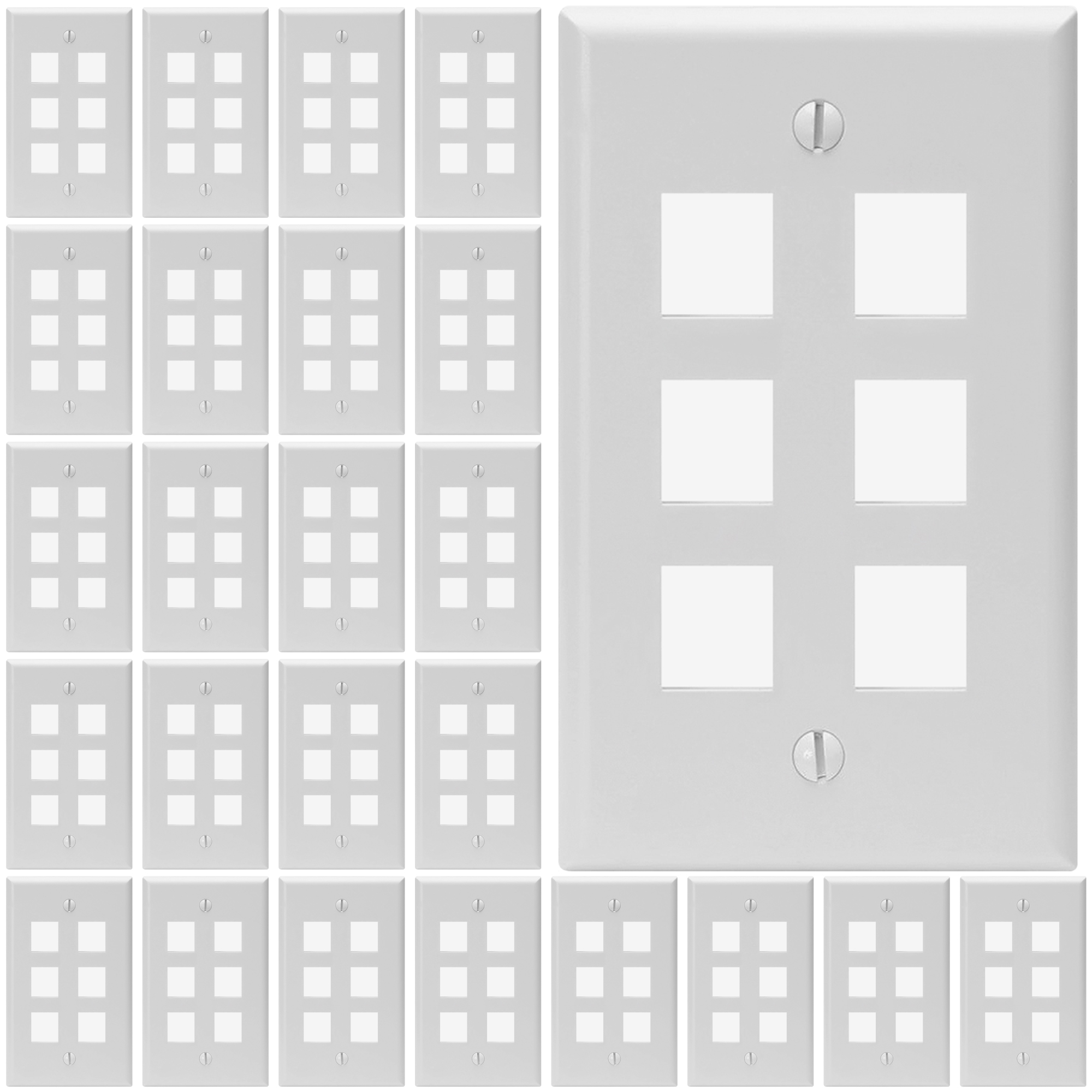 Keystone Wall Plate Jack Insert RJ45 CAT5e CAT6 White Face Plate LOT - Afbeelding 88 van 93
