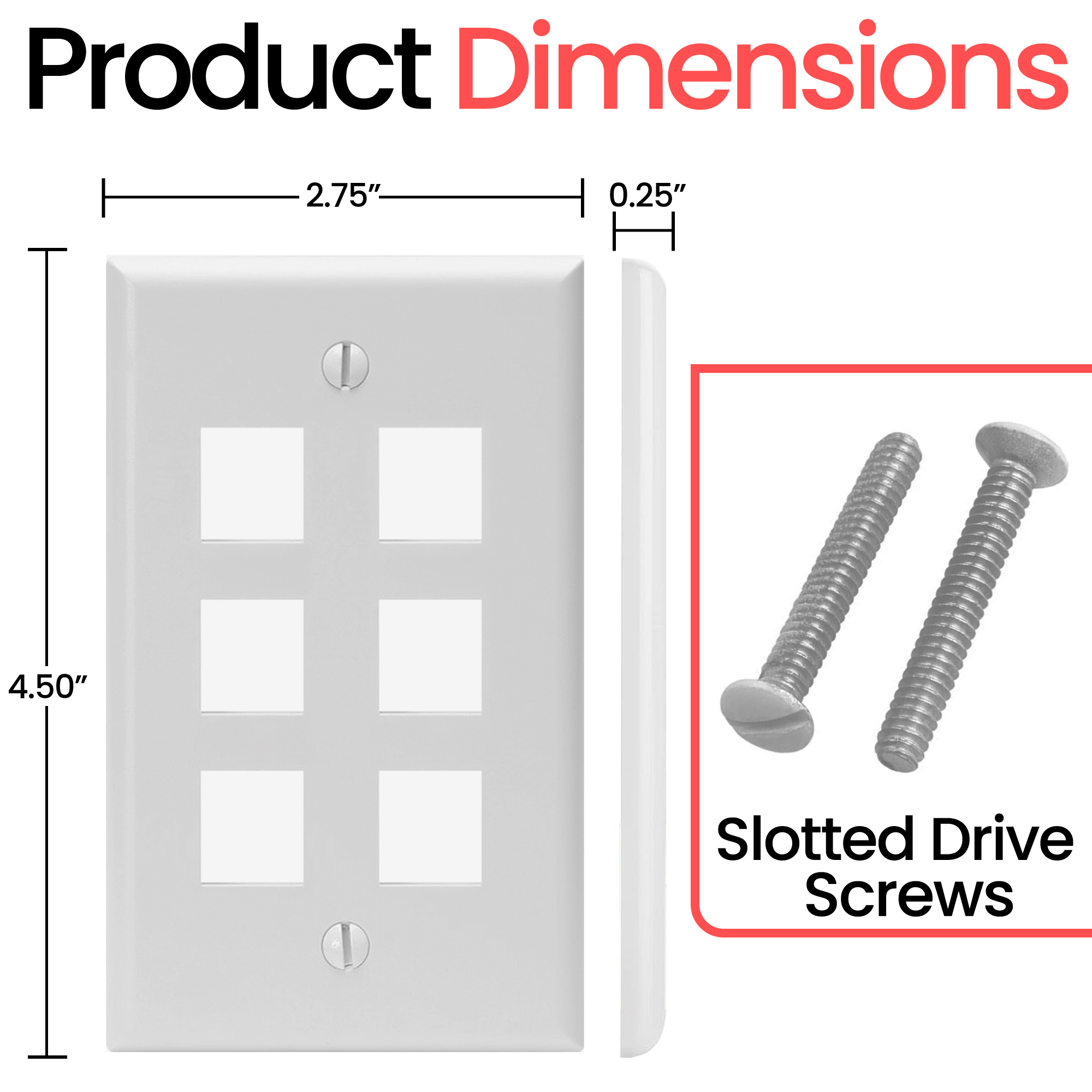 Keystone Wall Plate Jack Insert RJ45 CAT5e CAT6 White Face Plate LOT - Afbeelding 30 van 93
