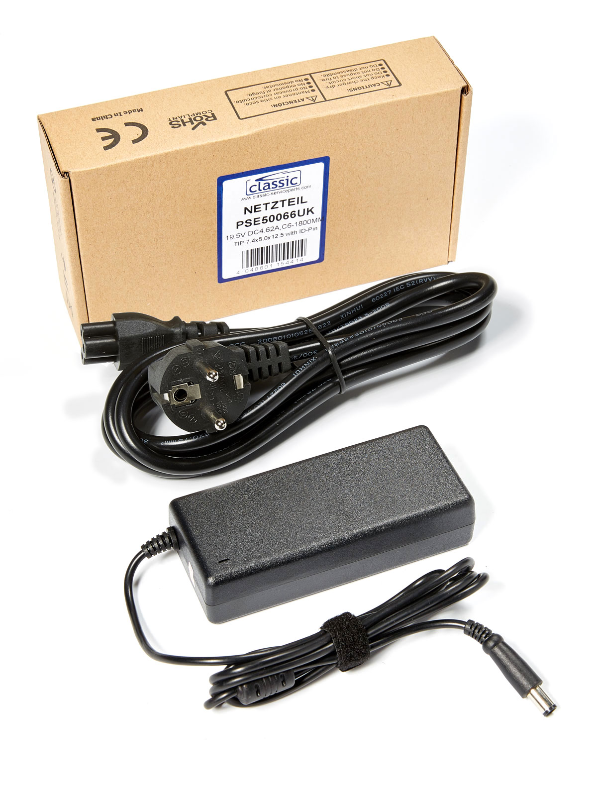 Replacement Power Supply for Dell LATITUDE D630 (90 W) with EU 2 pin plug