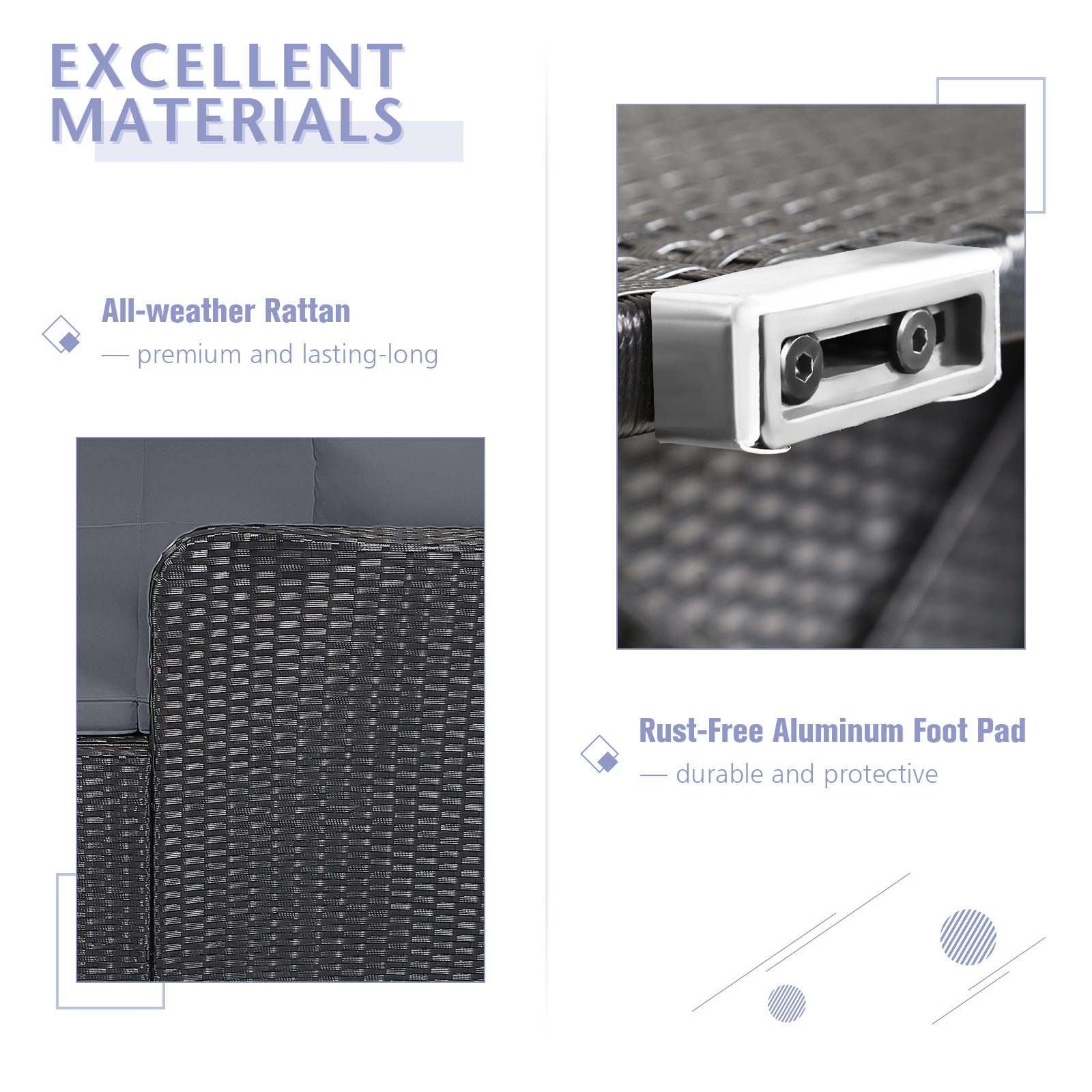 Patio Rattan Daybed w/Curved Backrest & 4 Throw Pillows & Thick Cushions Outdoor - Picture 4 of 8