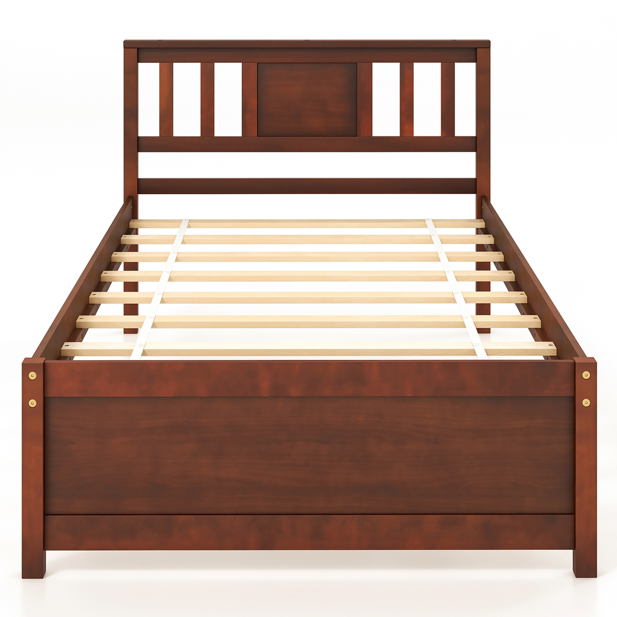 Topbuy Twin/Full/Queen Size Bed Frame w/ Headboard Wood Slat Support No Box