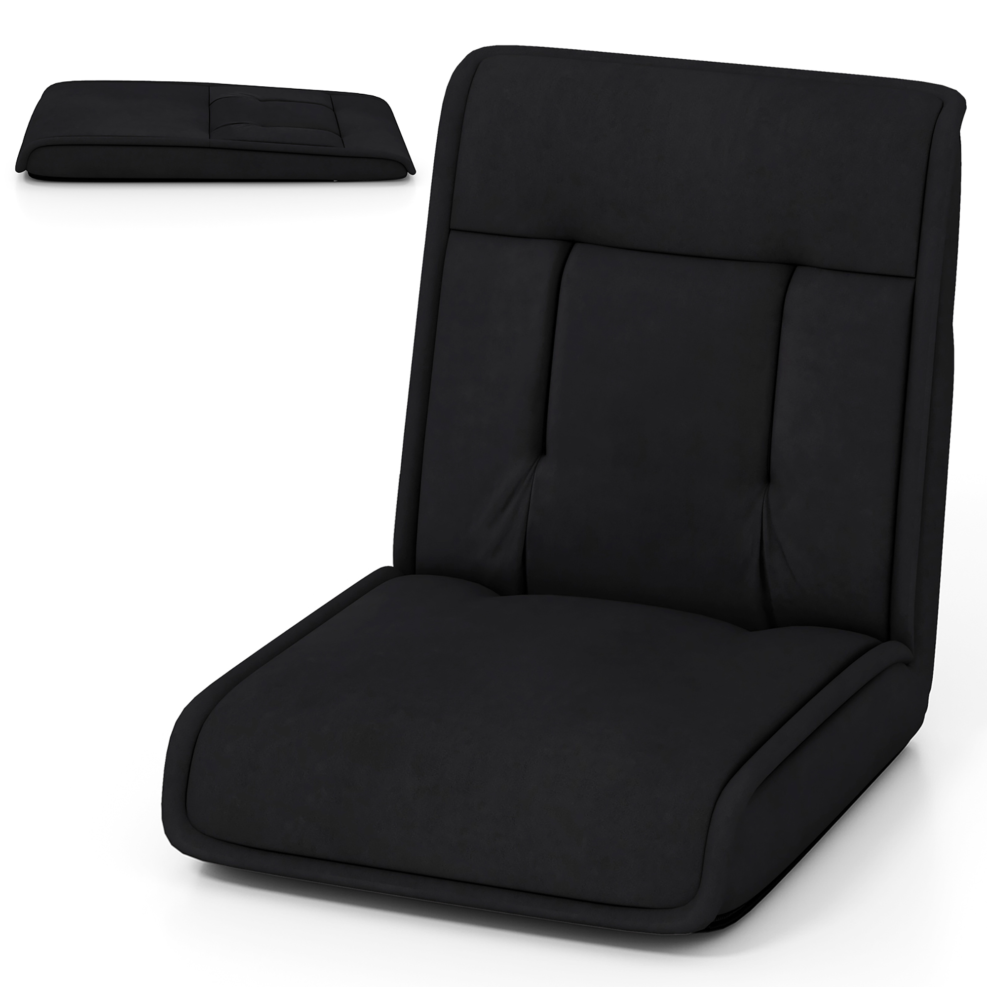 Topbuy Folding Floor Chair Convertible Lazy Sofa Chair w/ Adjustable Backrest