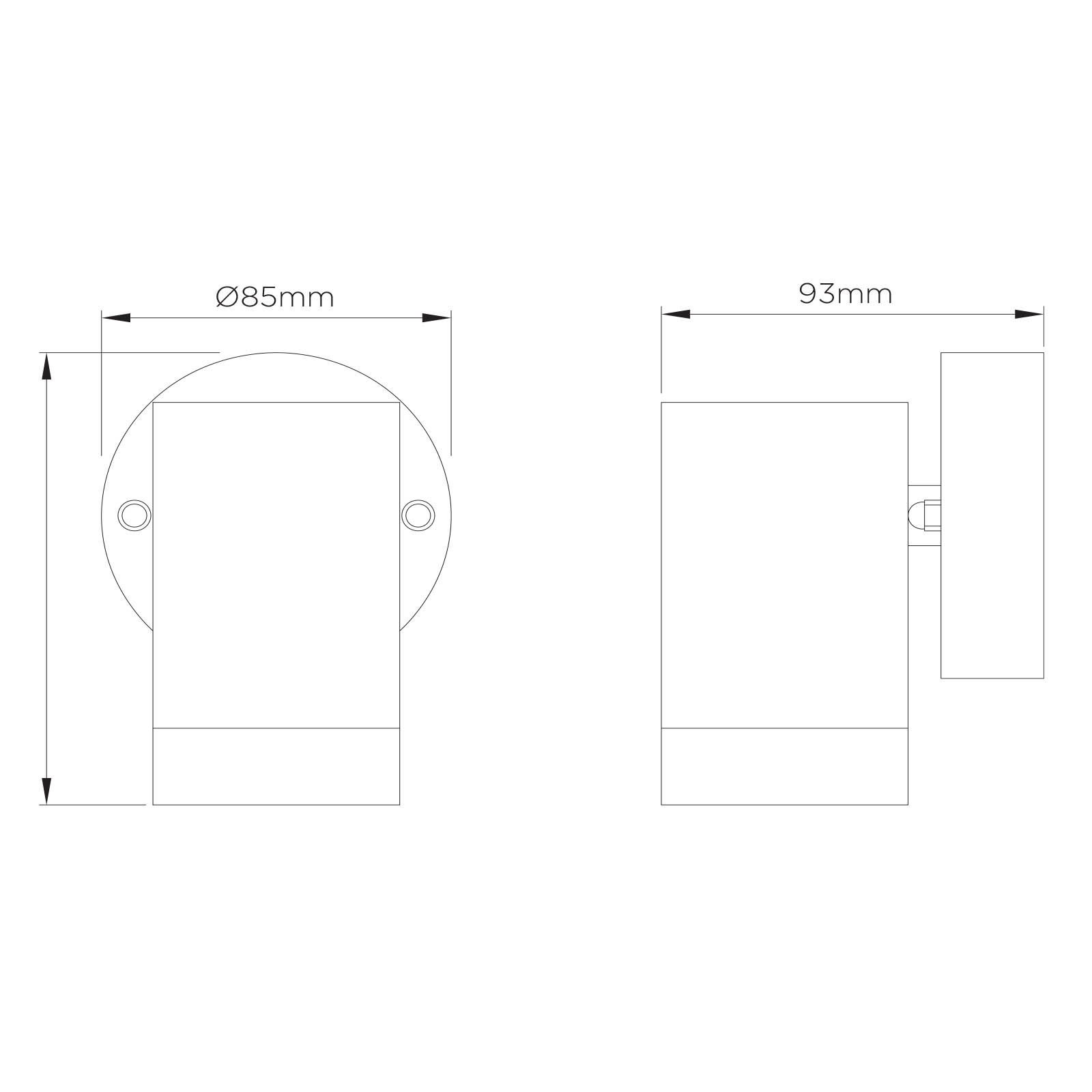 GU10 IP44 Outdoor Wall Light 12cm - Stainless Steel/Aluminium
