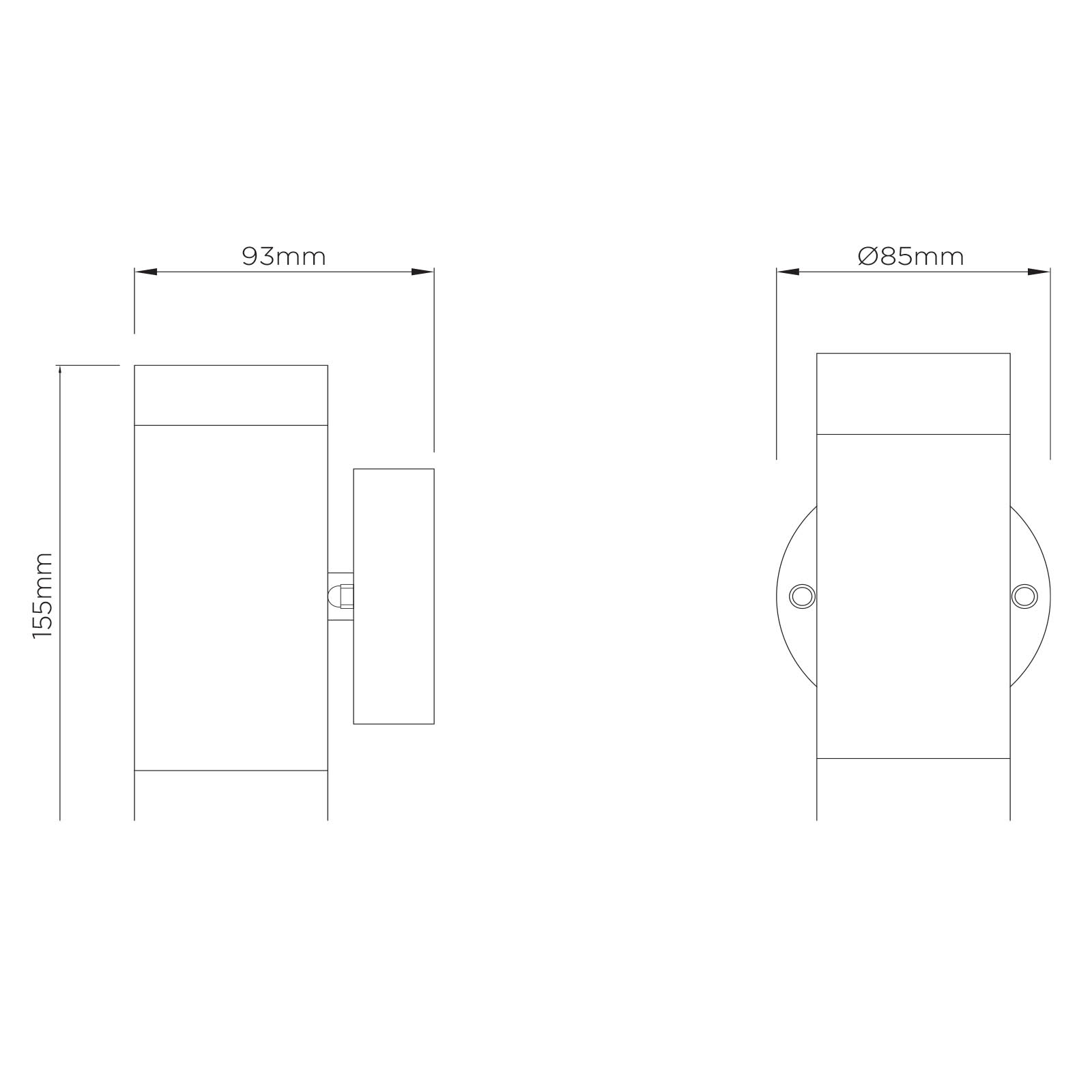 GU10 IP44 Outdoor Up/Down Wall Light 16cm - Stainless Steel/Aluminium