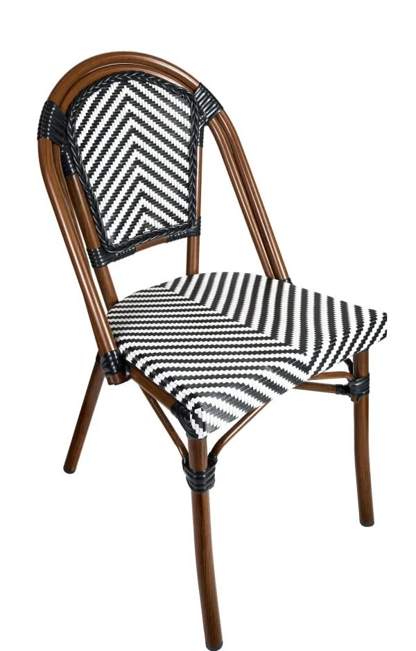 French Bistro Armless Textiline Patio Dining Chair by Chivari, 2 Pack - Picture 7 of 19