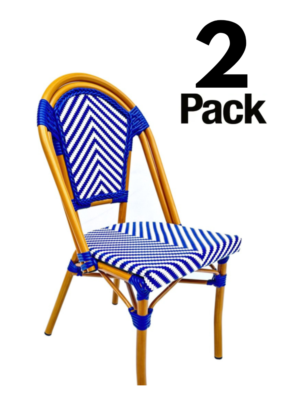 French Bistro Armless Textiline Patio Dining Chair by Chivari, 2 Pack - Picture 10 of 19