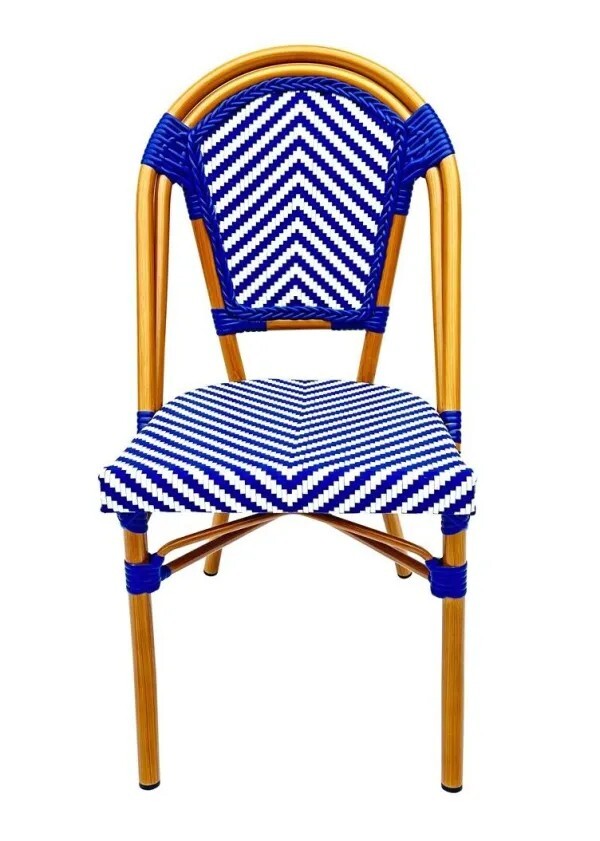 French Bistro Armless Textiline Patio Dining Chair by Chivari, 2 Pack - Picture 12 of 19