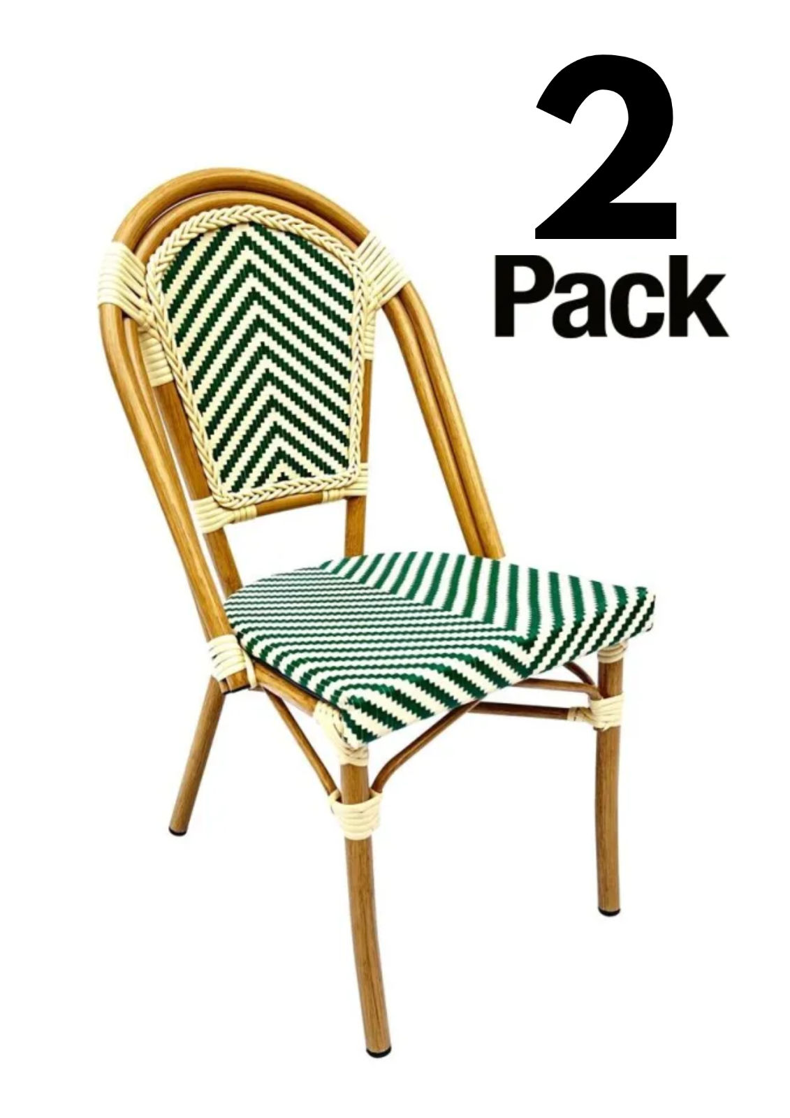 French Bistro Armless Textiline Patio Dining Chair by Chivari, 2 Pack - Picture 16 of 19